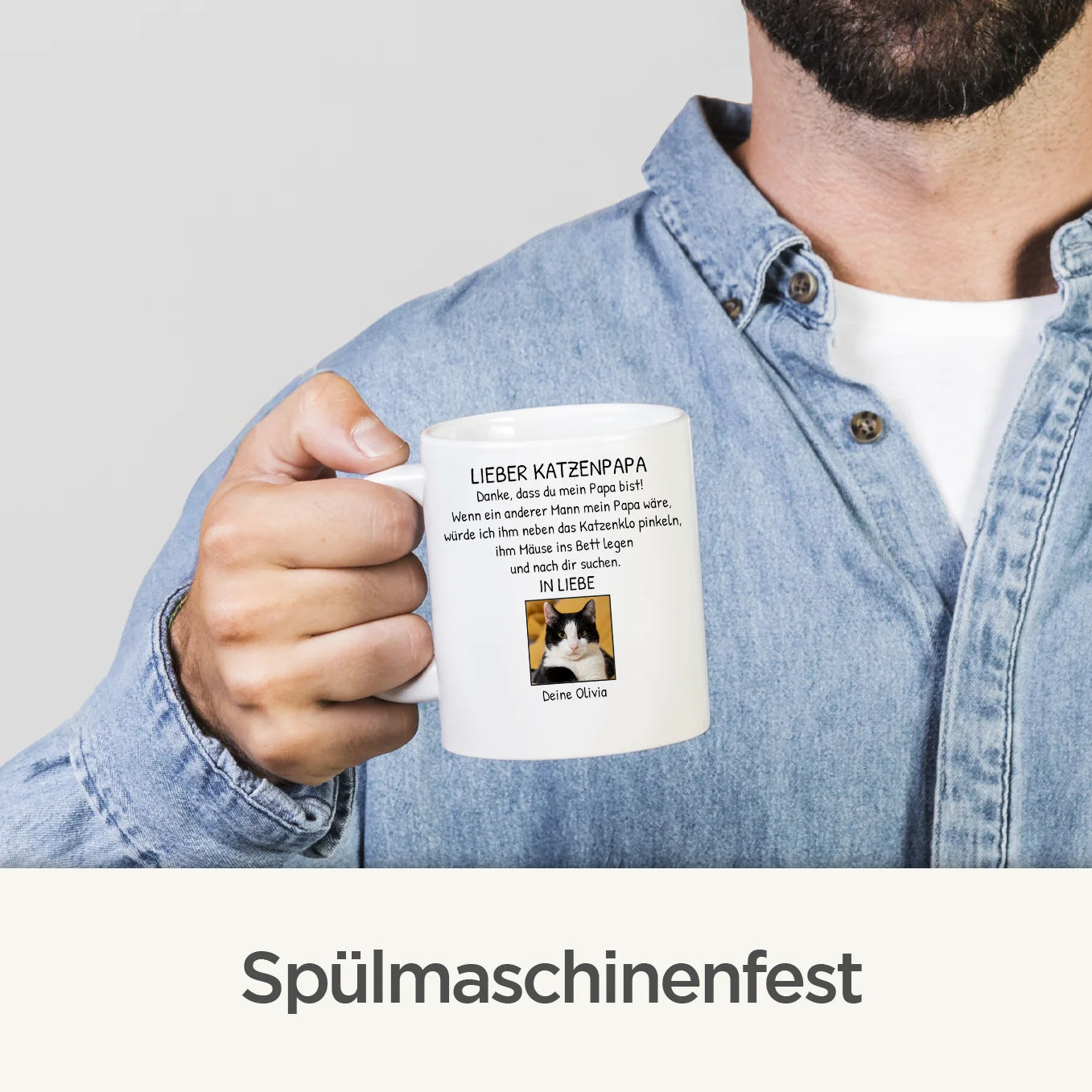 Personalisierte Tasse "Lieber Katzenpapa" Hey Balu