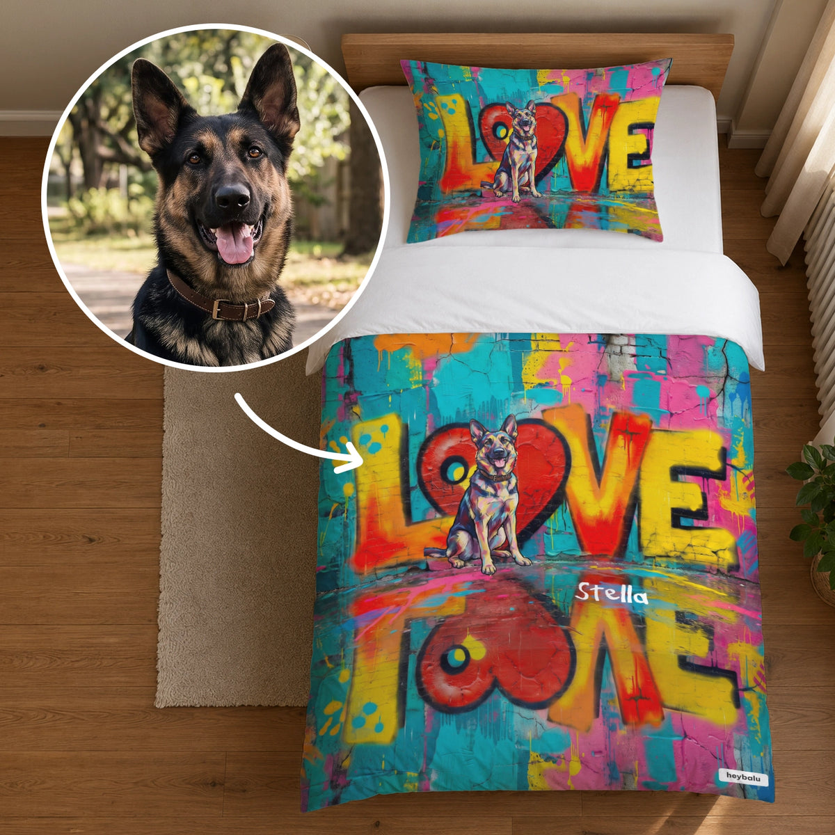 Parure de lit personnalisée "LOVE"