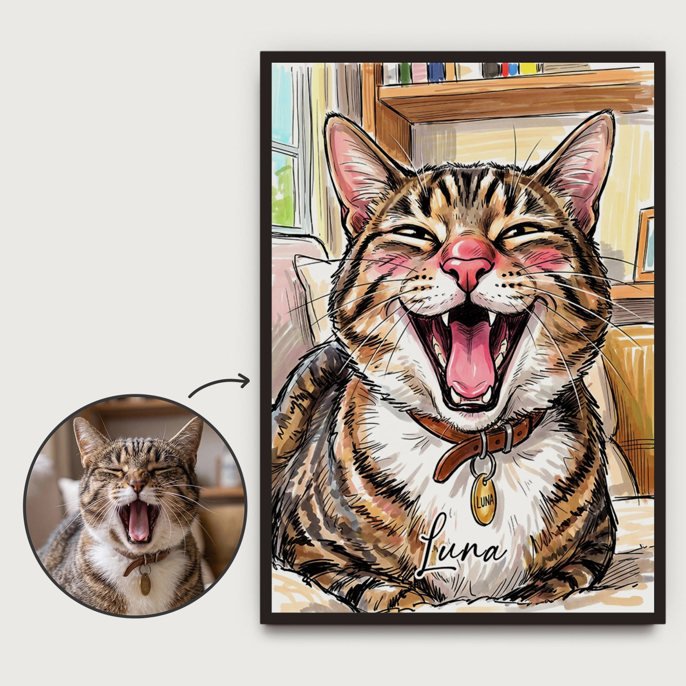 Poster Personnalisé "Esquisse de Chat"