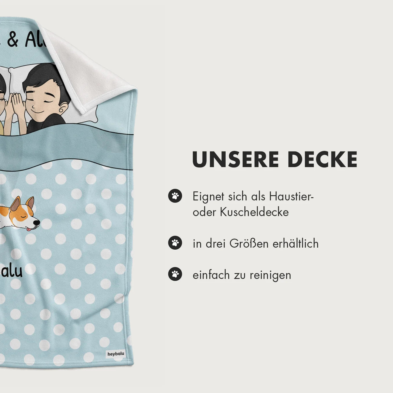 Personalisierte Decke "Kuschelzeit" - heybalu