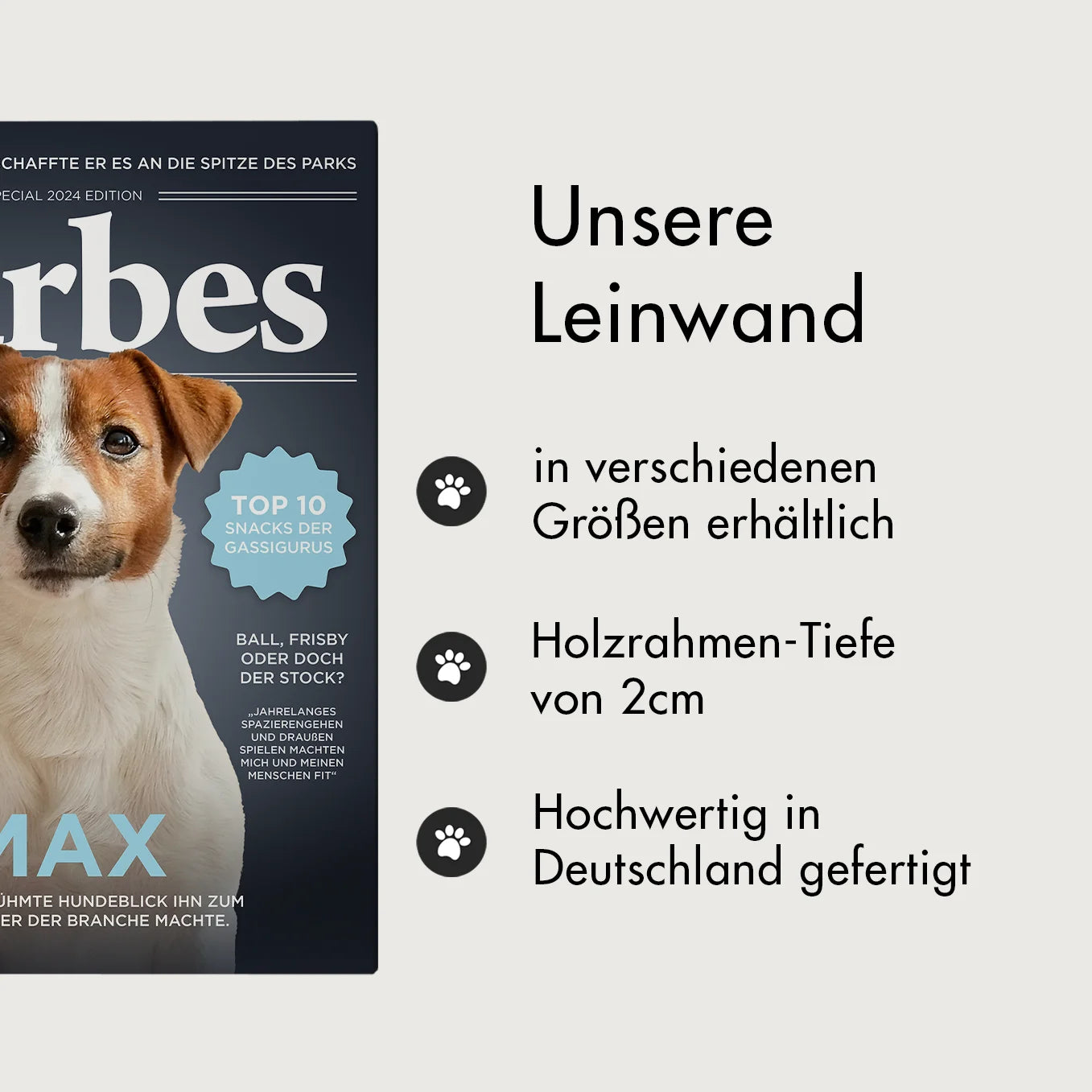 Personalisierte Leinwand Hundemagazin "Furbes"