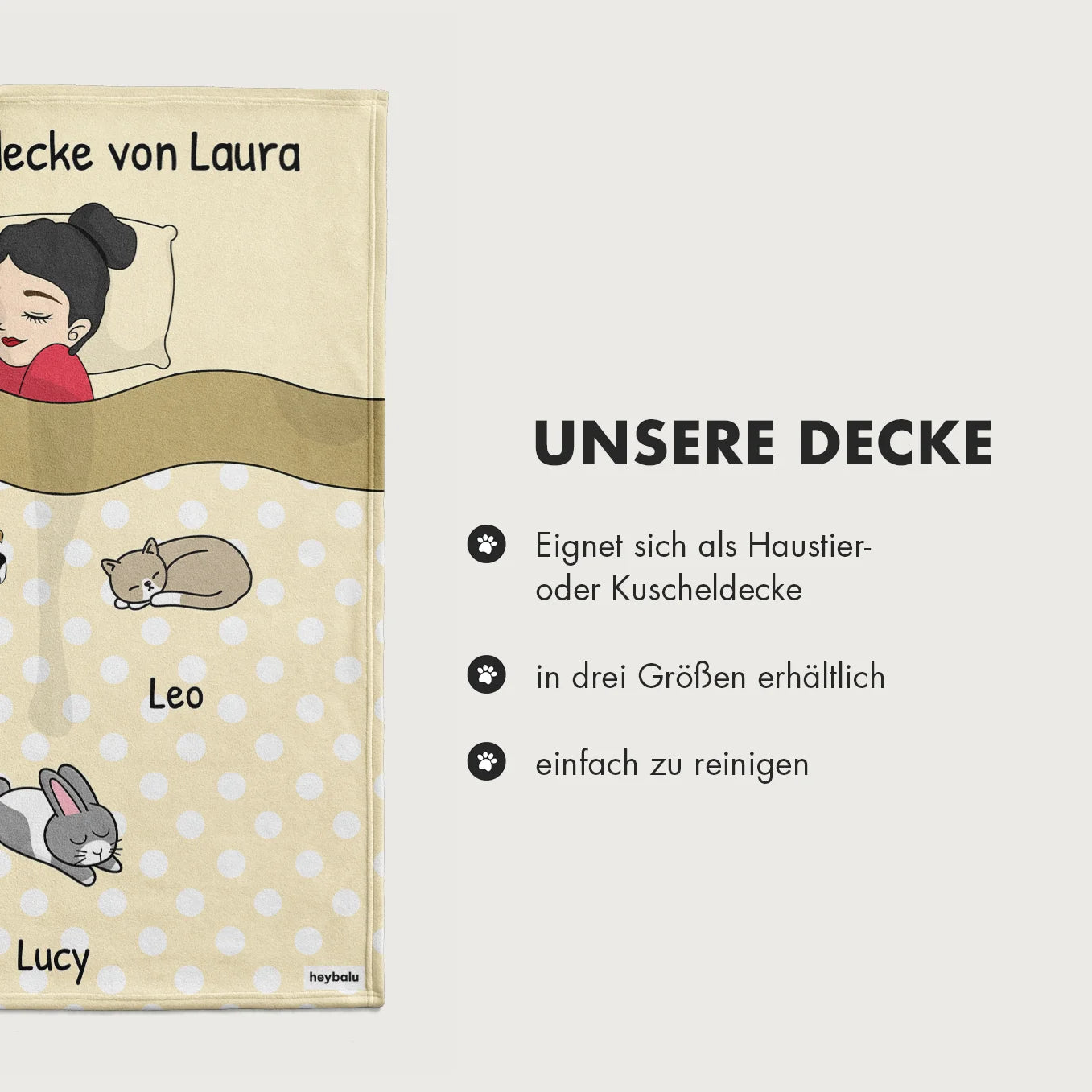 Personalisierte Decke "Kuschelzeit" - Single