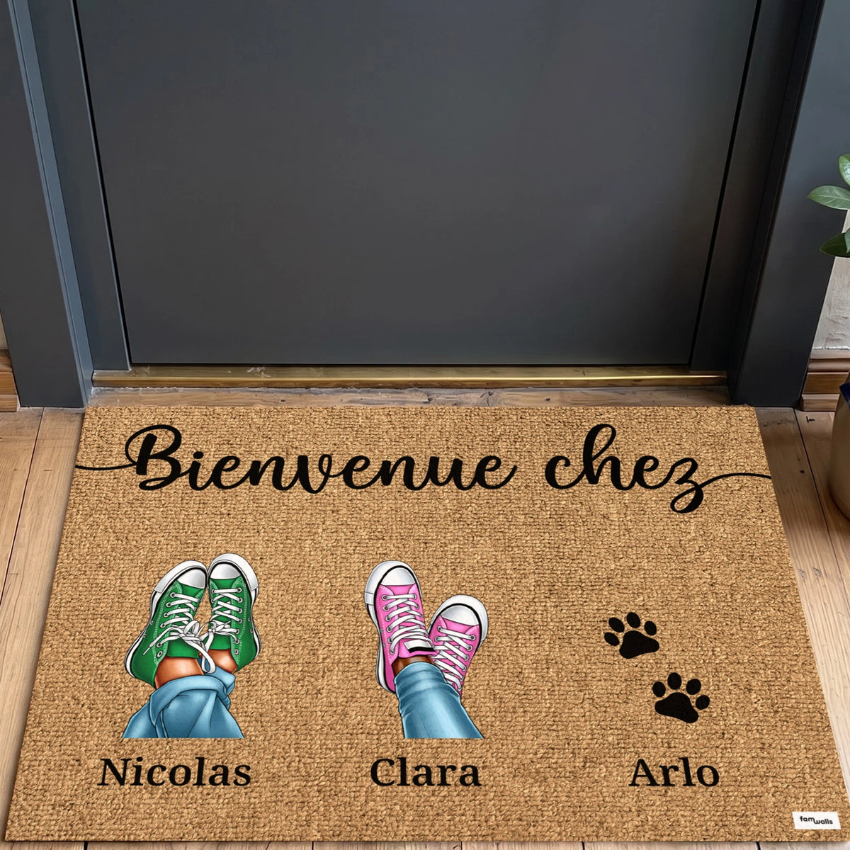 Personalisierte Fußmatte “Sneaker & Pfoten” – personalisiertes Geschenk – Ansicht 12 market_france