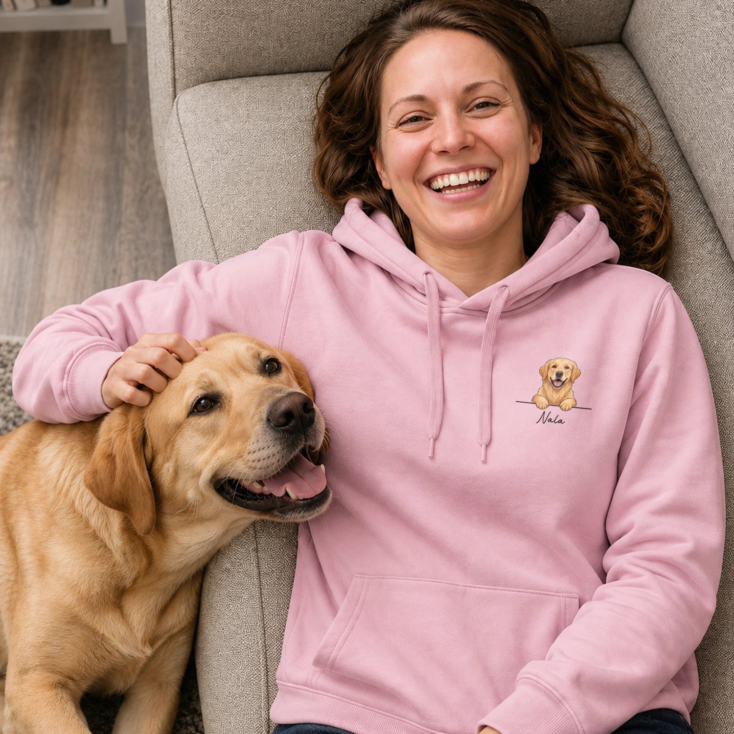 Sweat à Capuche Personnalisé "Chien Dessin Animé"
