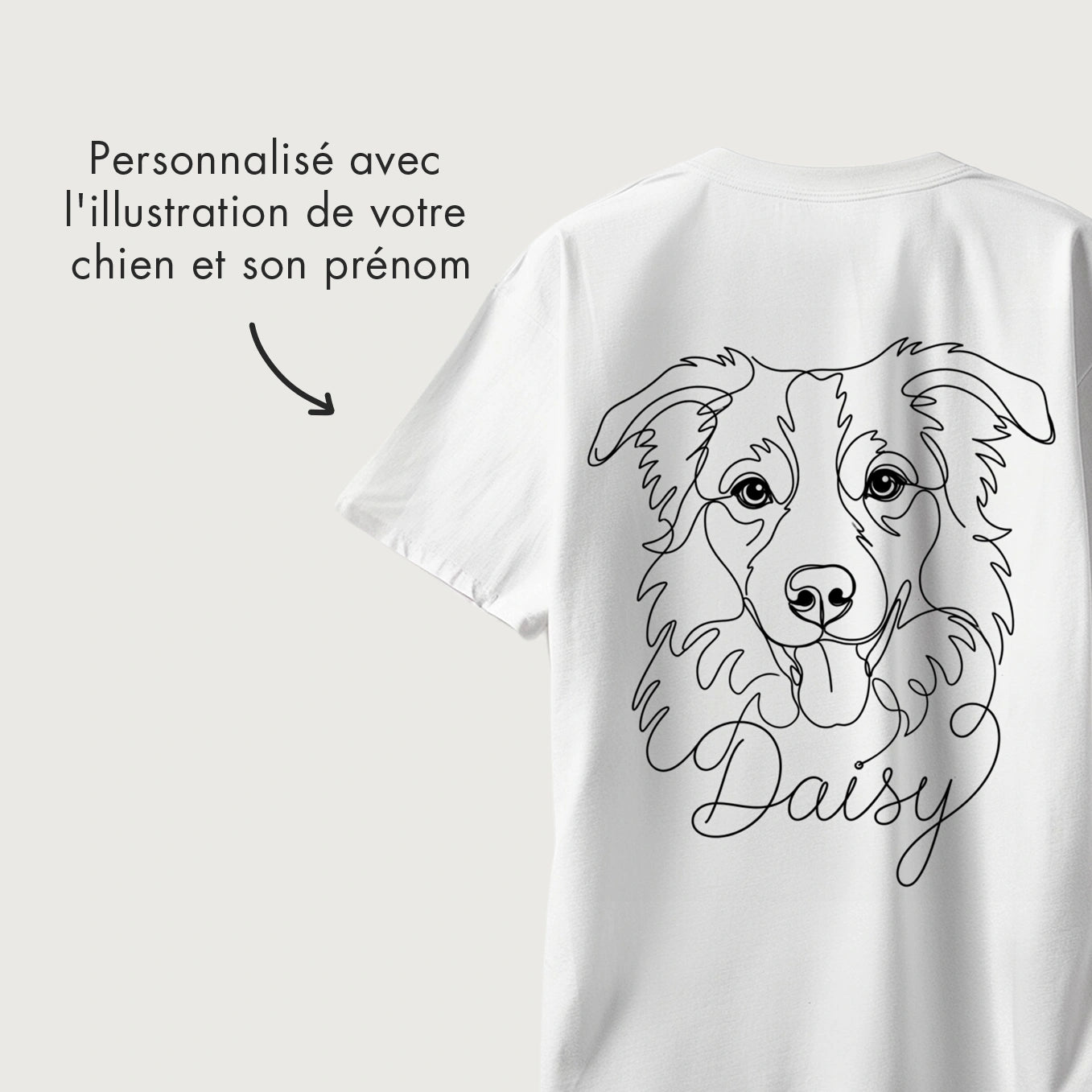 T-shirt personnalisé oversize "Dog Dad" avec impression sur manche