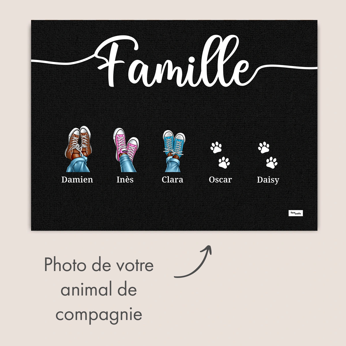 Personalisierte Fußmatte “Sneaker & Pfoten” – personalisiertes Geschenk – Ansicht 9 market_france