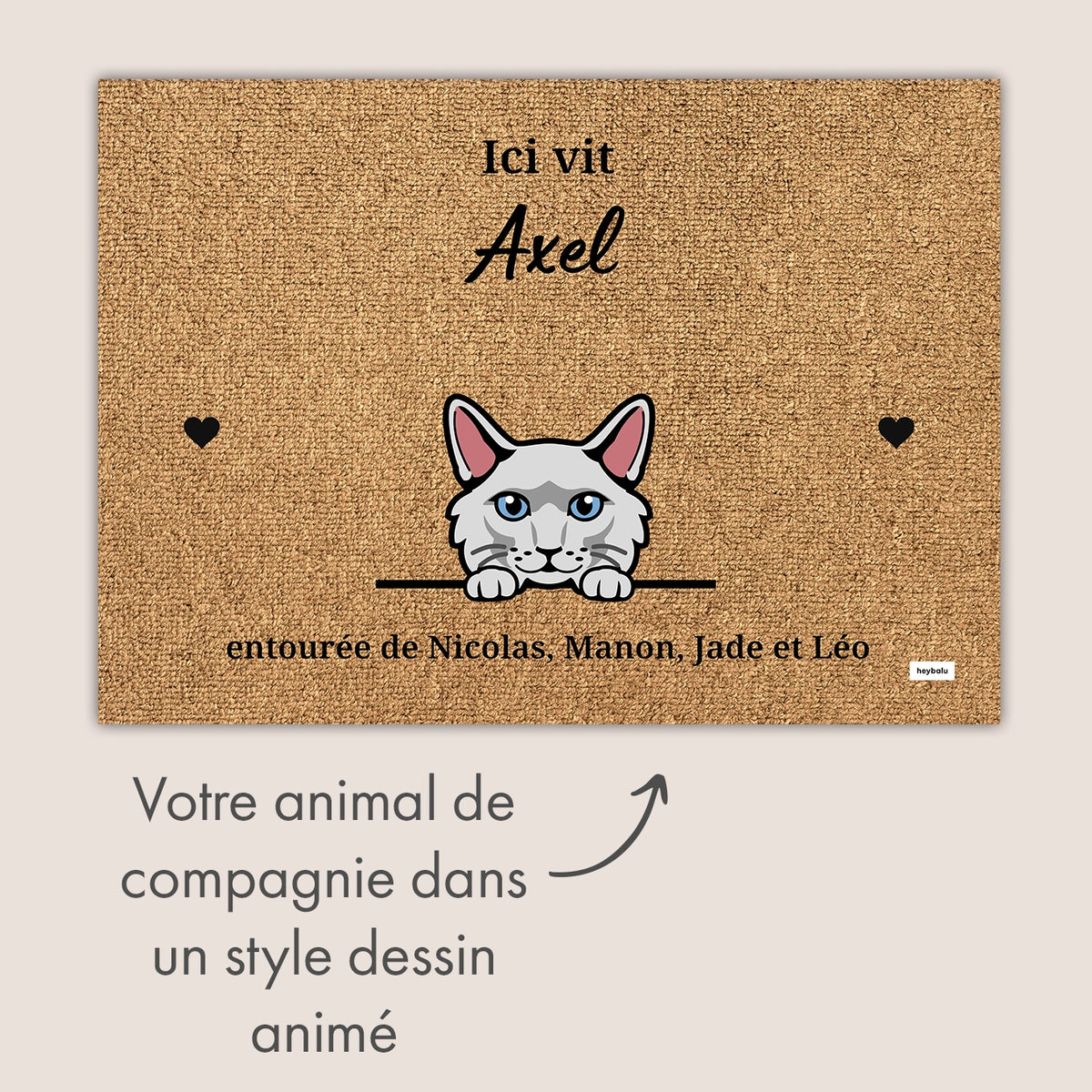 Personalisierte Fußmatte mit deinem Haustier im Cartoon-Stil – personalisiertes Geschenk – Ansicht 9 market_france