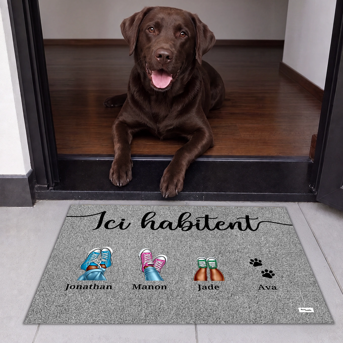Personalisierte Fußmatte “Sneaker & Pfoten” – personalisiertes Geschenk – Ansicht 11 market_france