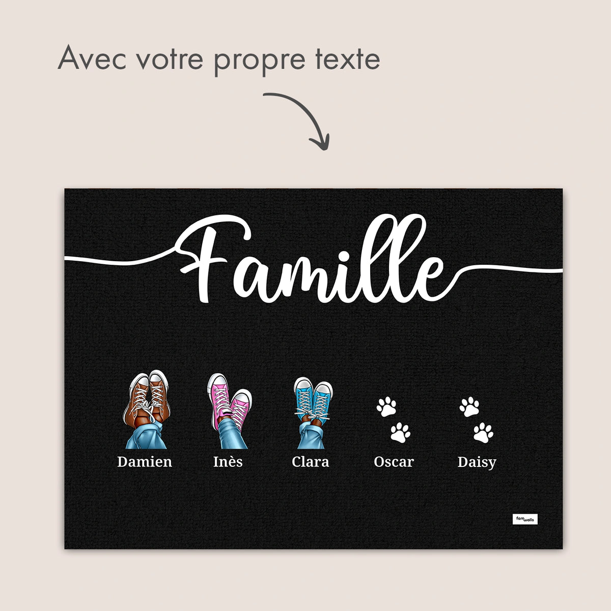 Personalisierte Fußmatte “Sneaker & Pfoten” – personalisiertes Geschenk – Ansicht 10 market_france