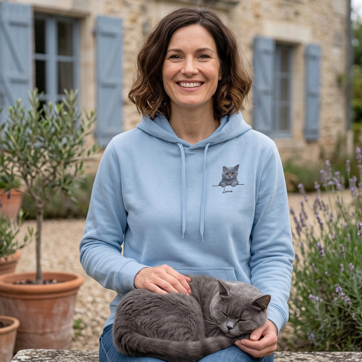 Personalisierter Hoodie "Cartoon Katze" – personalisiertes Geschenk – Ansicht 7