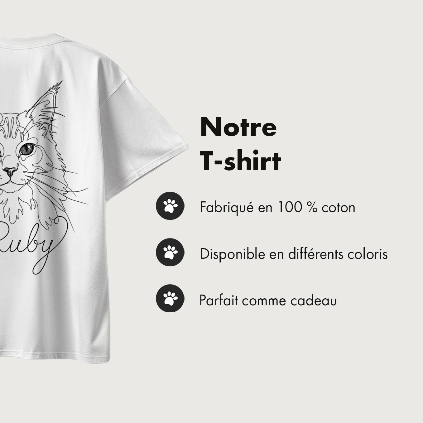 T-Shirt Oversize Personnalisé "Cat Mom" avec Impression Manches