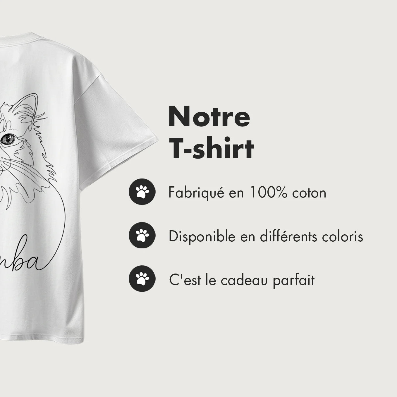 T-shirt oversize personnalisé "Cat Dad" avec impression sur manche