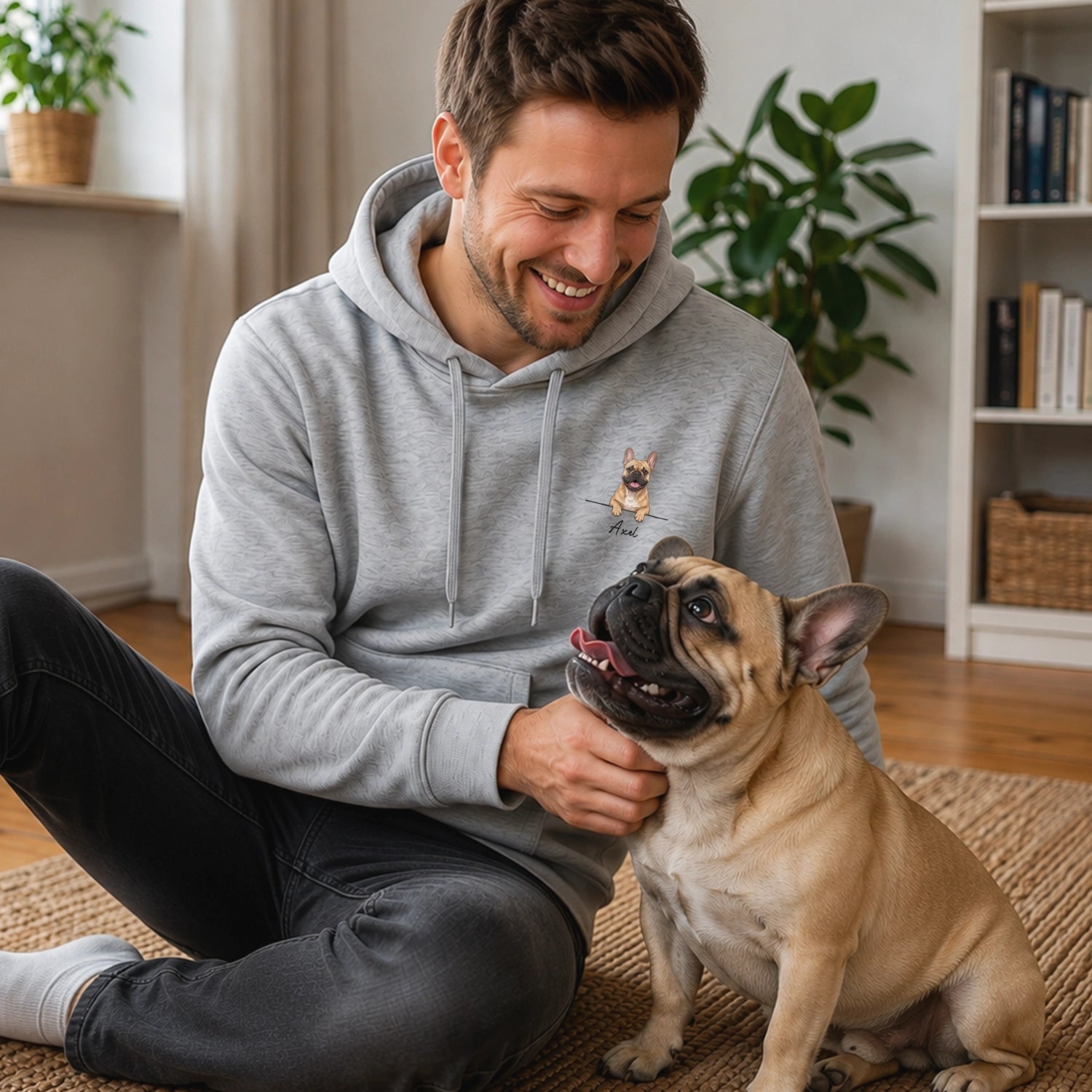 Sweat à Capuche Personnalisé "Chien Dessin Animé"