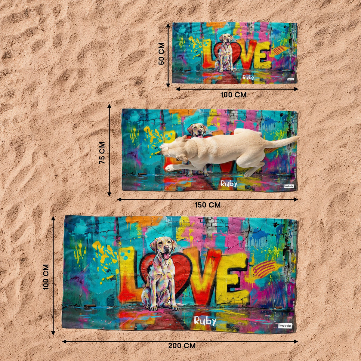 Personalisiertes Badetuch "Love" – personalisiertes Geschenk – Ansicht 16 market_france