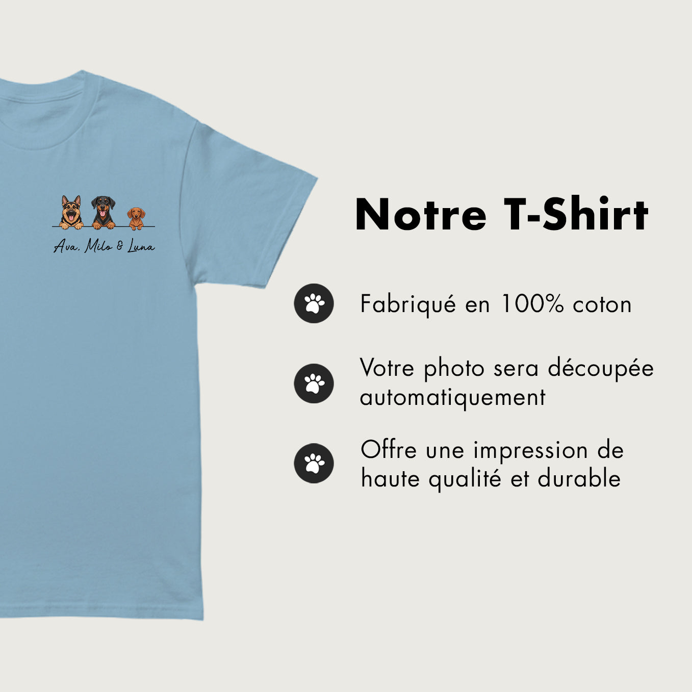 T-shirt personnalisé "Chien Cartoon"