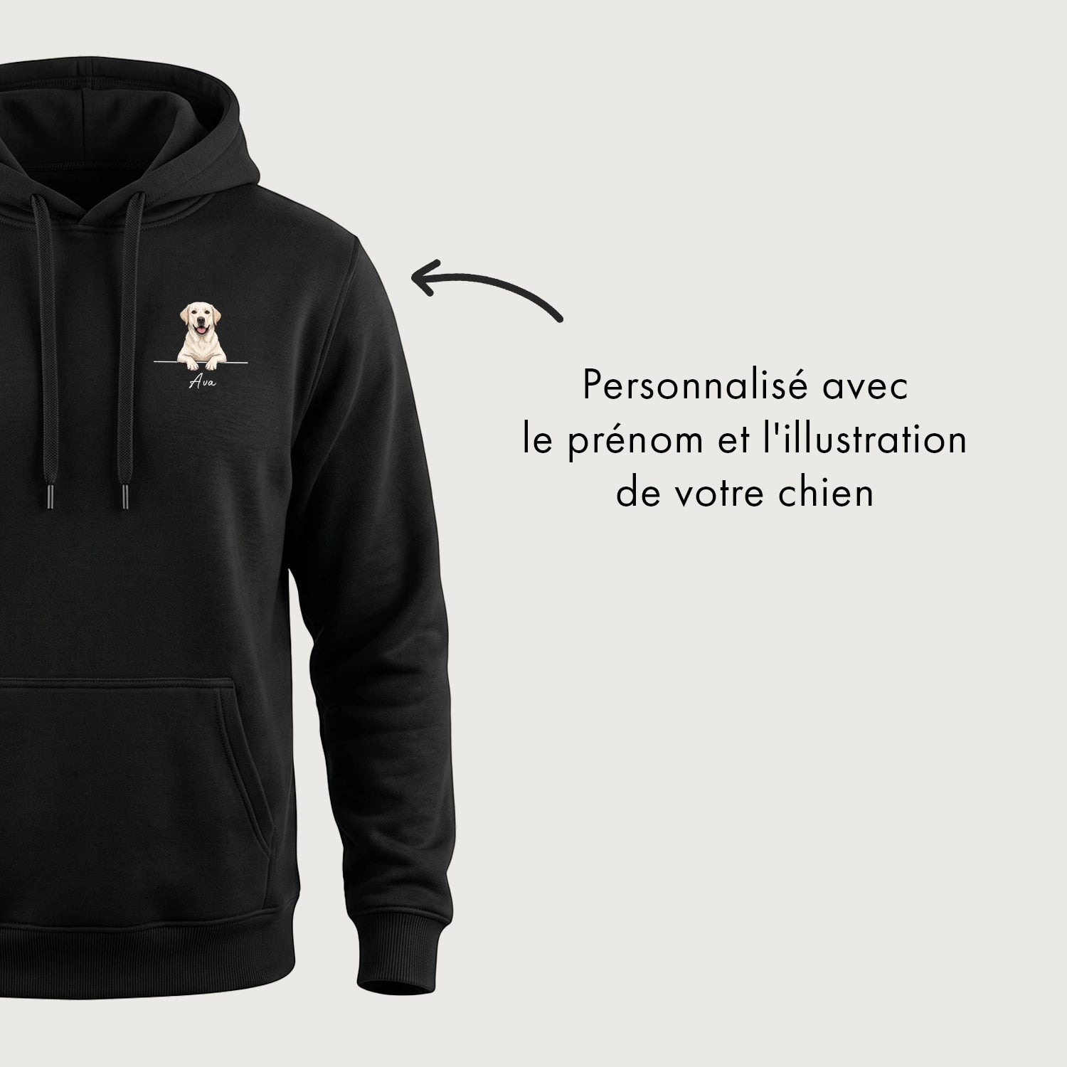 Sweat à Capuche Personnalisé "Chien Dessin Animé"