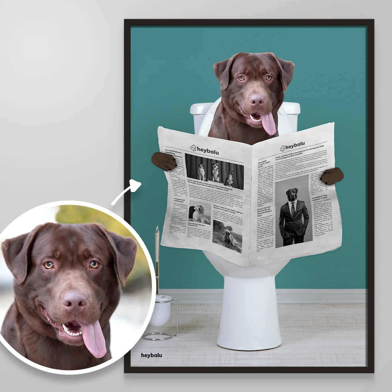 Personalisiertes Poster Hund "Wichtige Sitzung" - heybalu