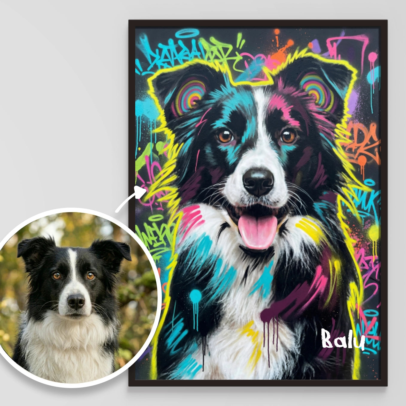 Poster personnalisé "Chien Graffiti"