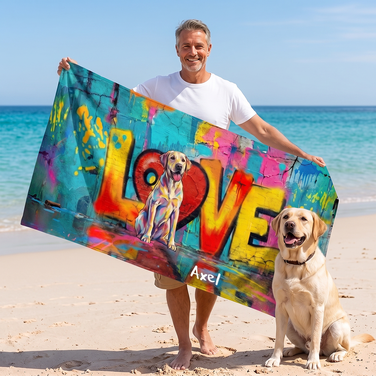 Serviette de plage personnalisée « Love »