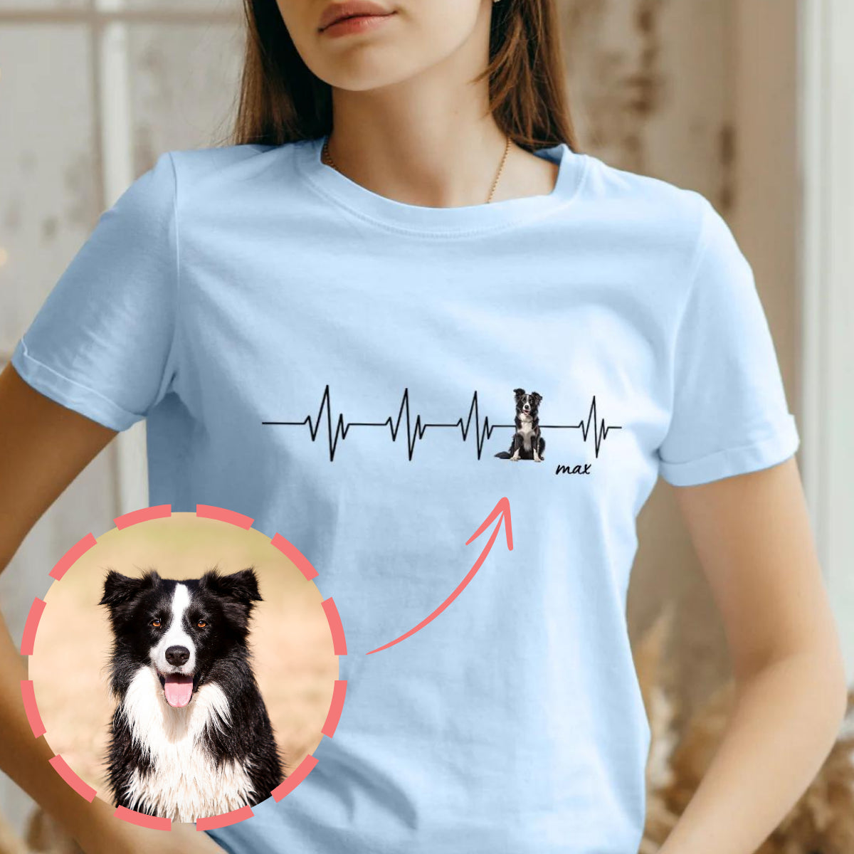 Personalisiertes T-Shirt ''Herzschlag Haustier'' Hey Balu