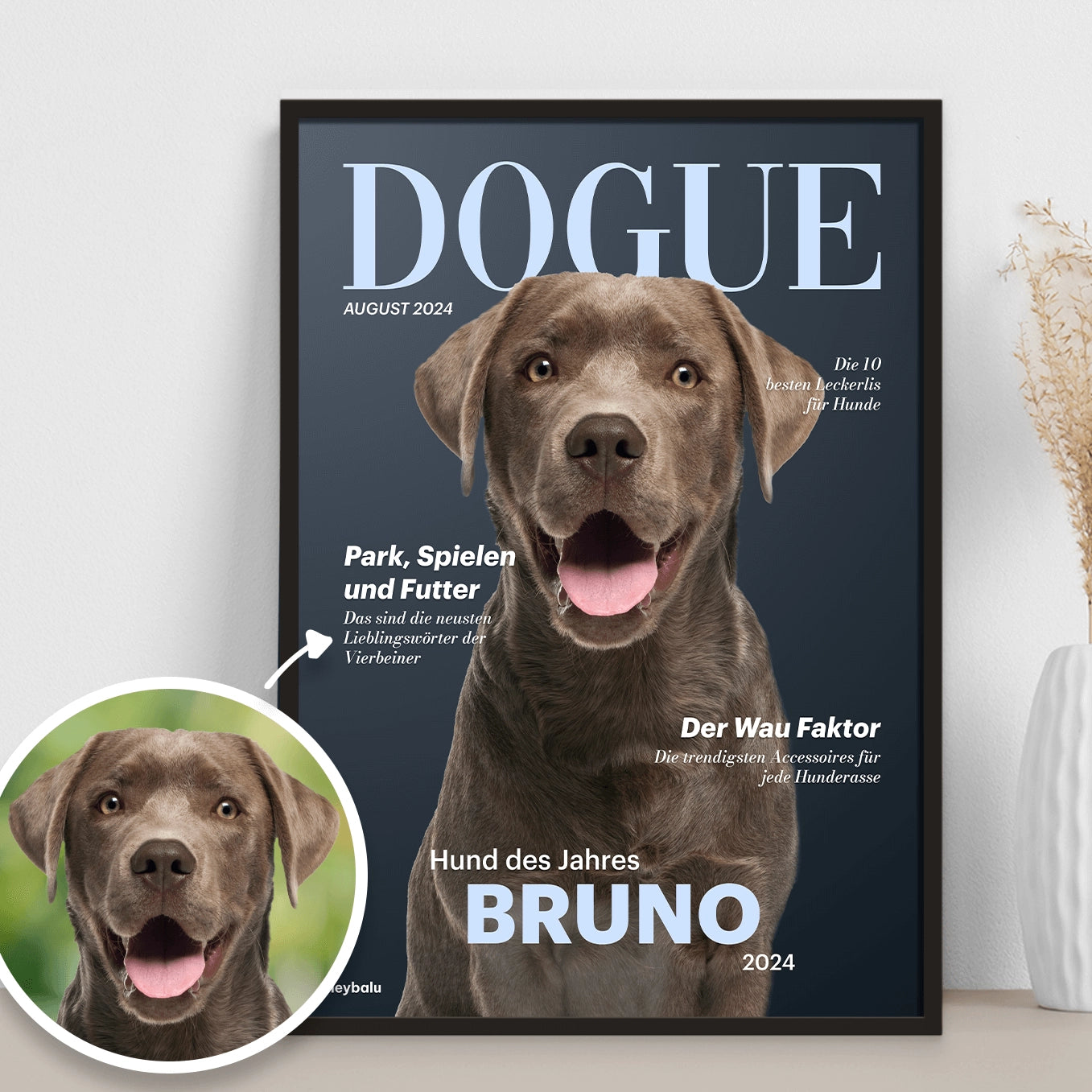 Personalisiertes Poster Hundemagazin "DOGUE"