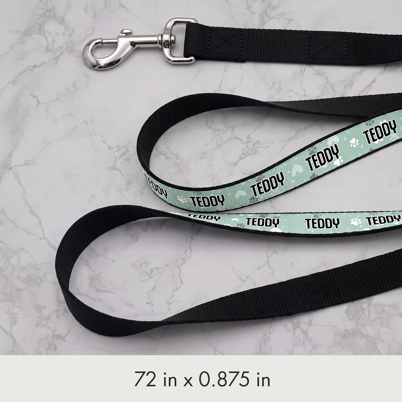 (US) Personalisiertes Hundehalsband und Leine "Herzen"