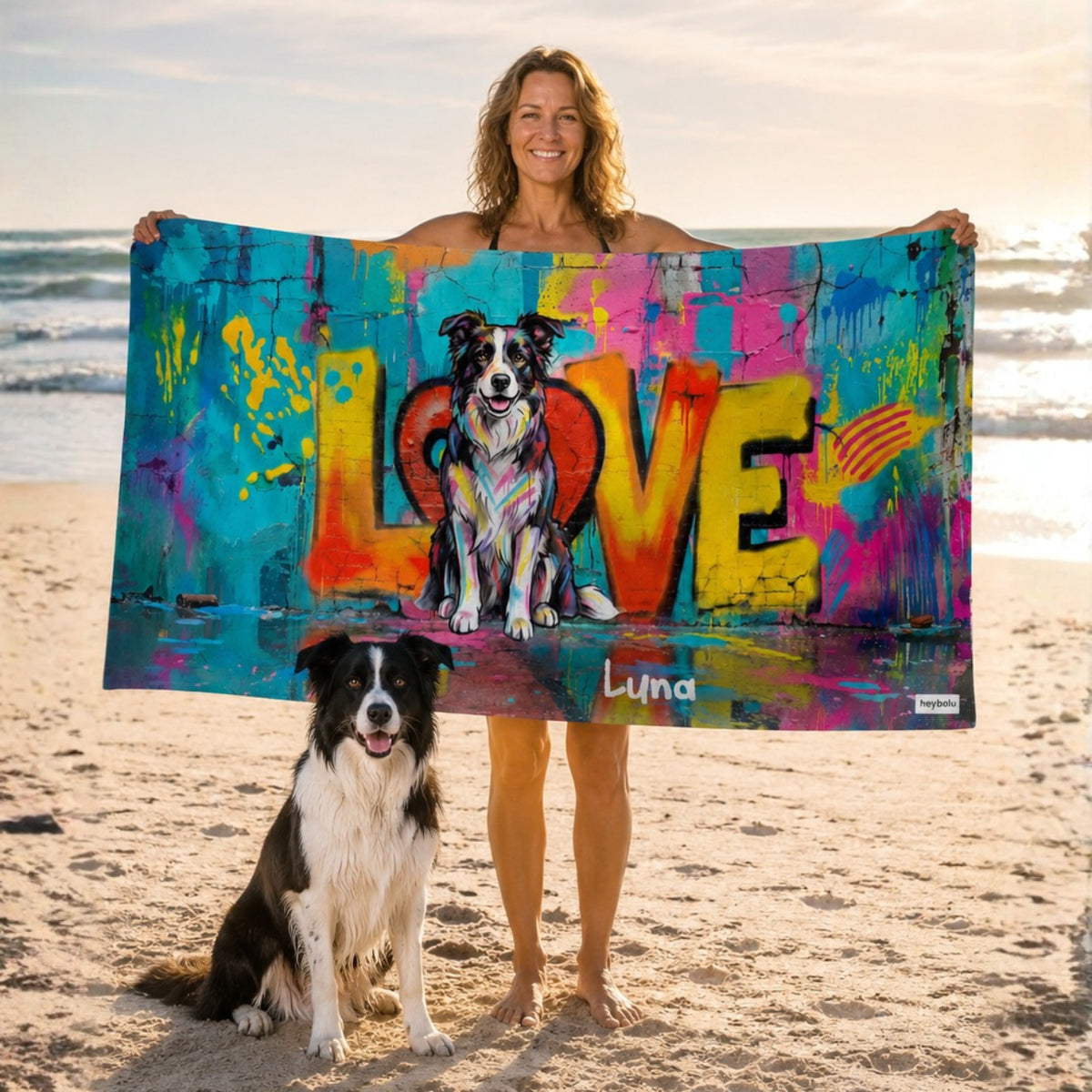 Personalisiertes Badetuch "Love" – personalisiertes Geschenk